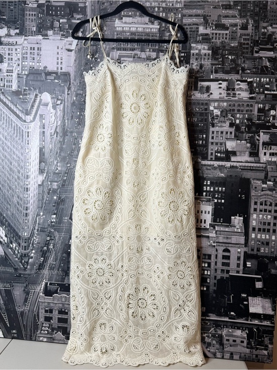 Zimmermann Dresses & Skirts - NWT Zimmermann Rhiannon Embroidered Ivory Linen Midi Dress Size 1 US 6